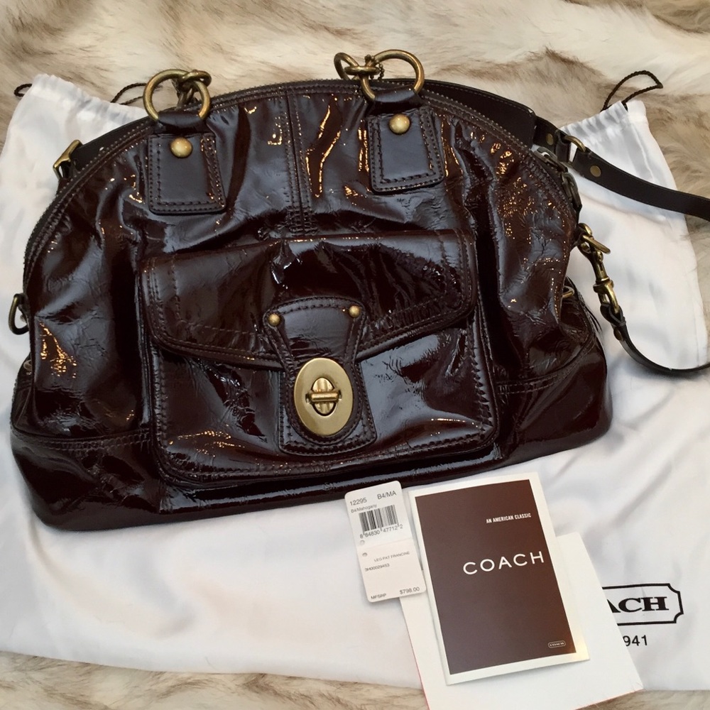 COACH Leg Pat Francine Handbag (Brown/Mahogany)